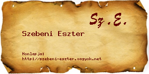Szebeni Eszter névjegykártya